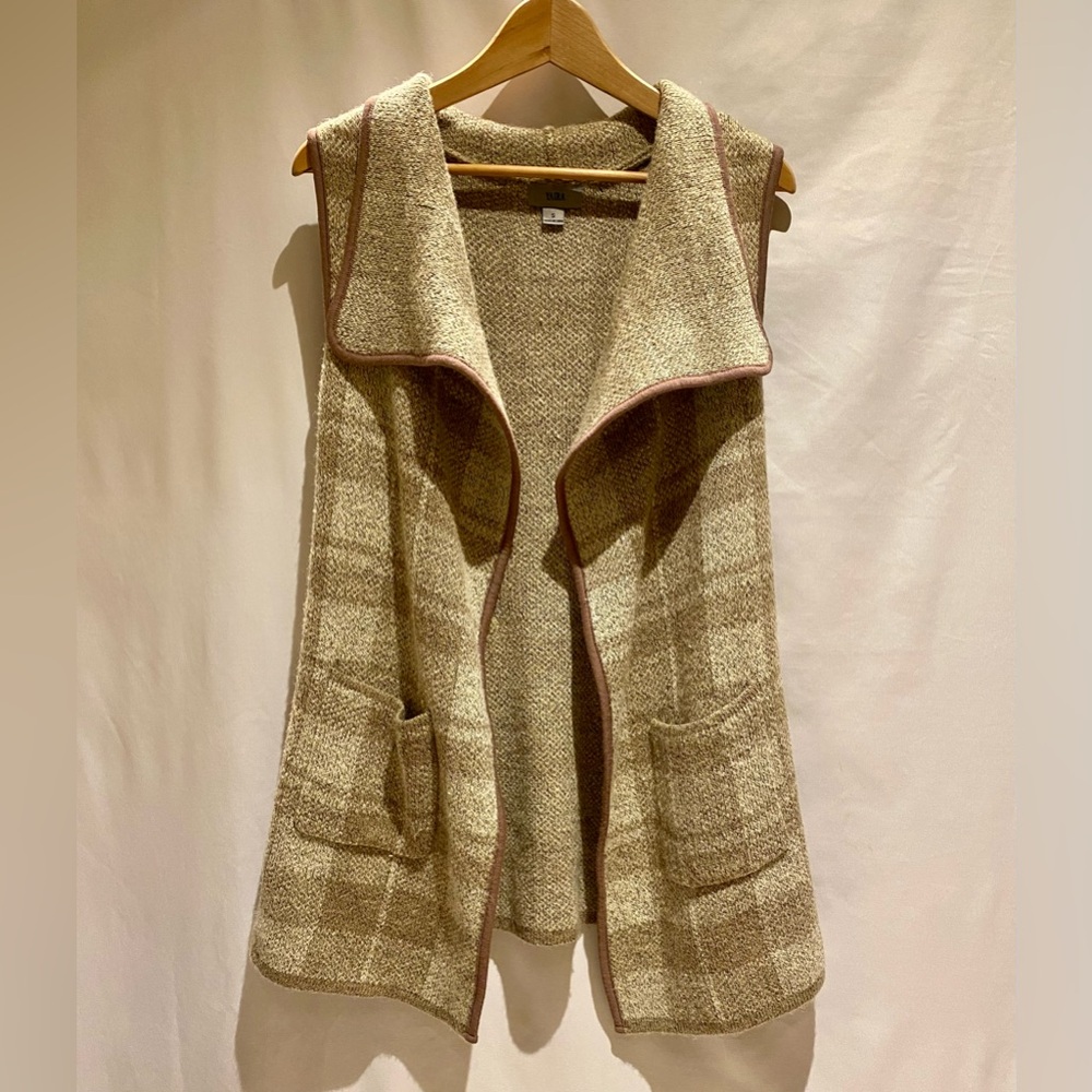 Yairo Plaid Wool Blend Blanket Sweater Vest, size S